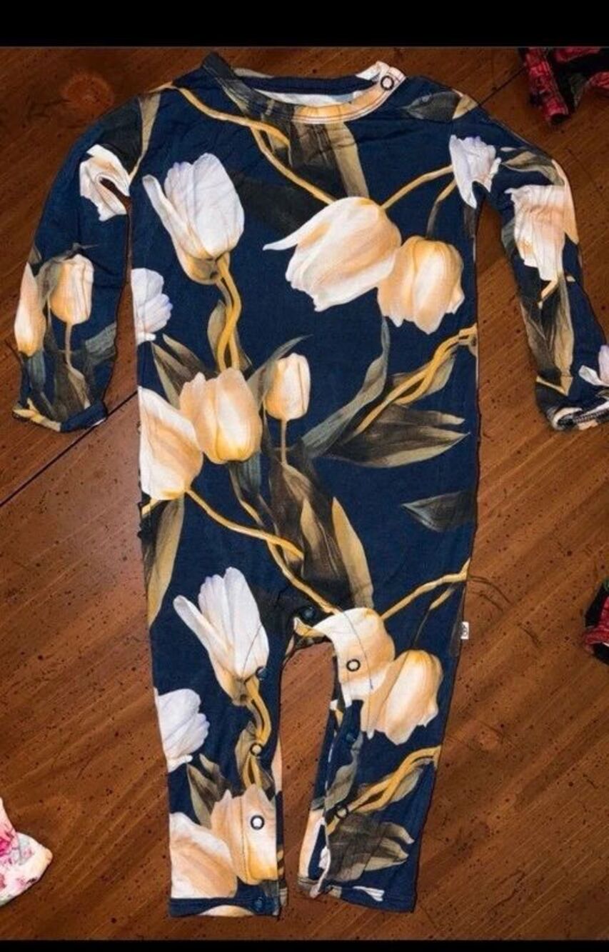 Little Bum Bums “Lily Print” Romper Sz 9-12M